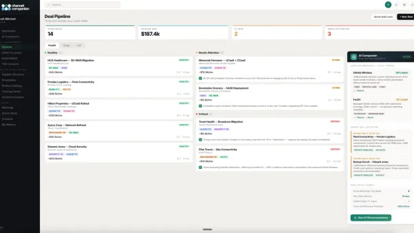 Demo of a website called Channel Companion
