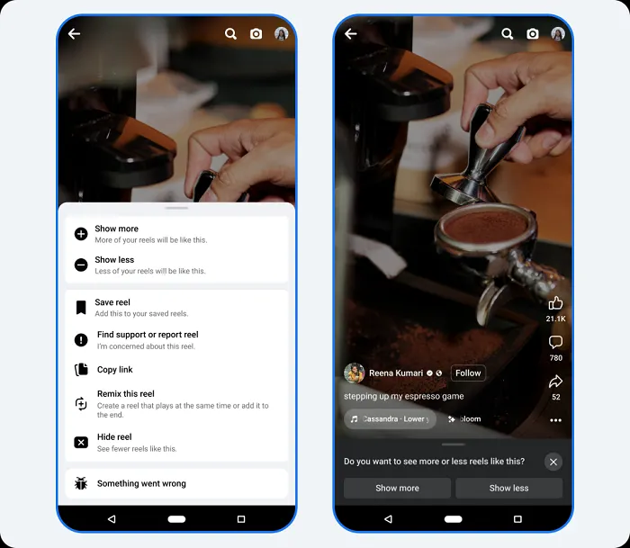 Facebook Reels update