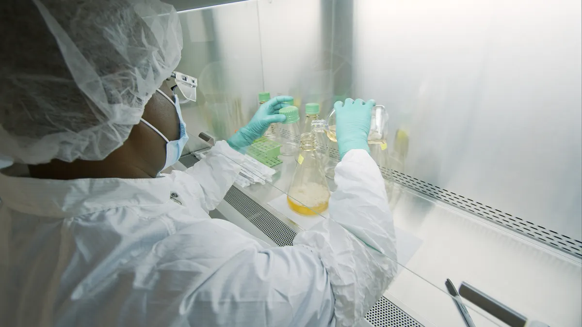 A photo of the production process for Eli Lilly's bamlanivimab