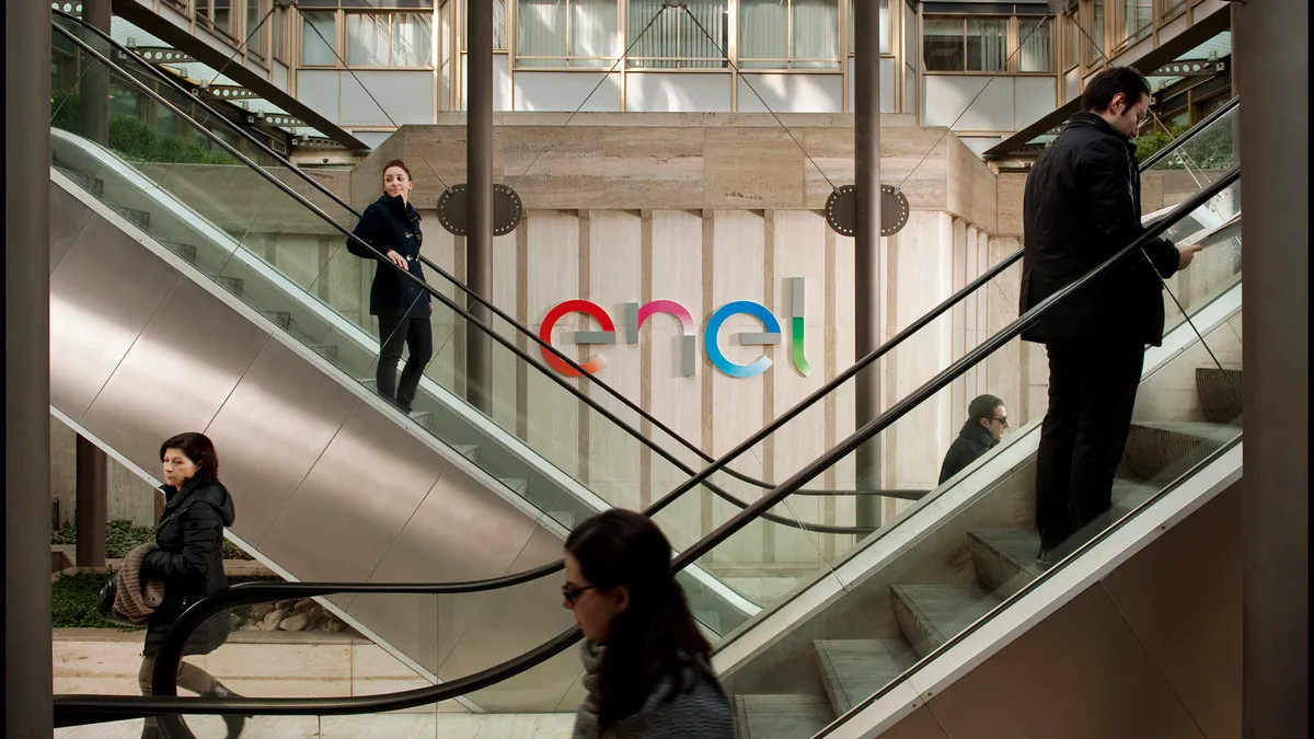 Inside Enel's head office in Rome.