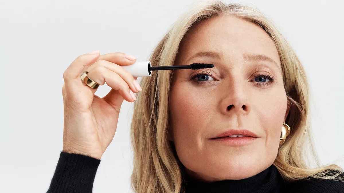 Gwyneth Paltrow applying Goop's new mascara