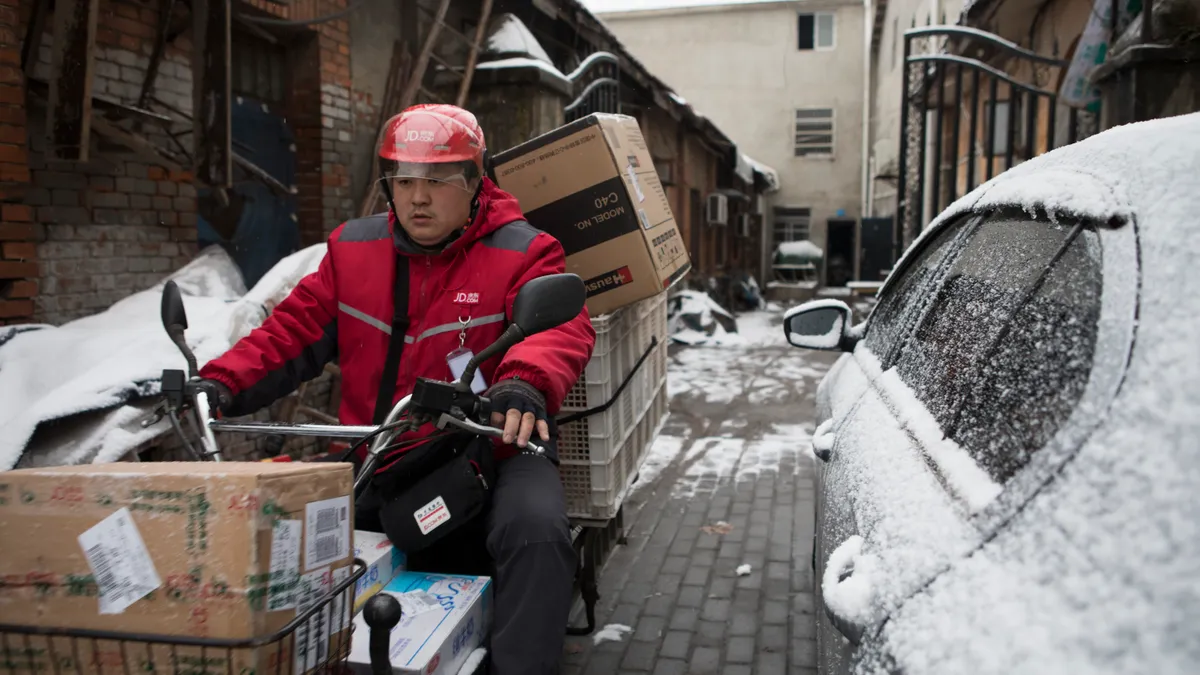 Delivery by JD.com at Wuhan, Hubei province.