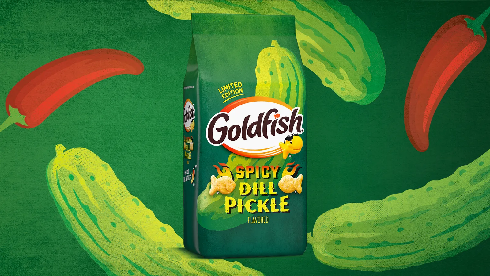 Goldfish spicy dill pickle offering