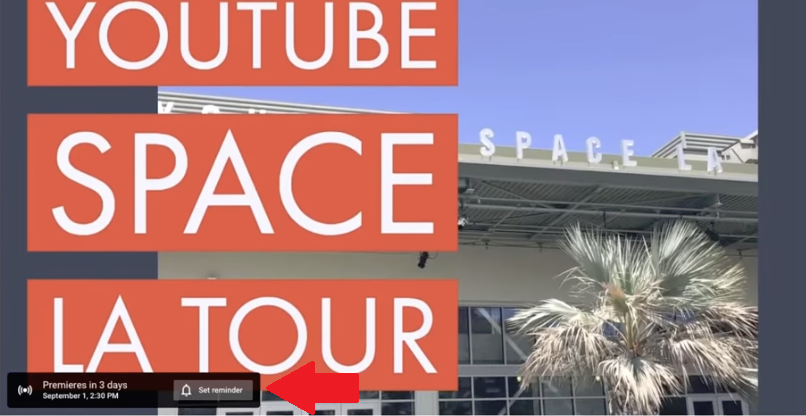 YouTube Premiere example