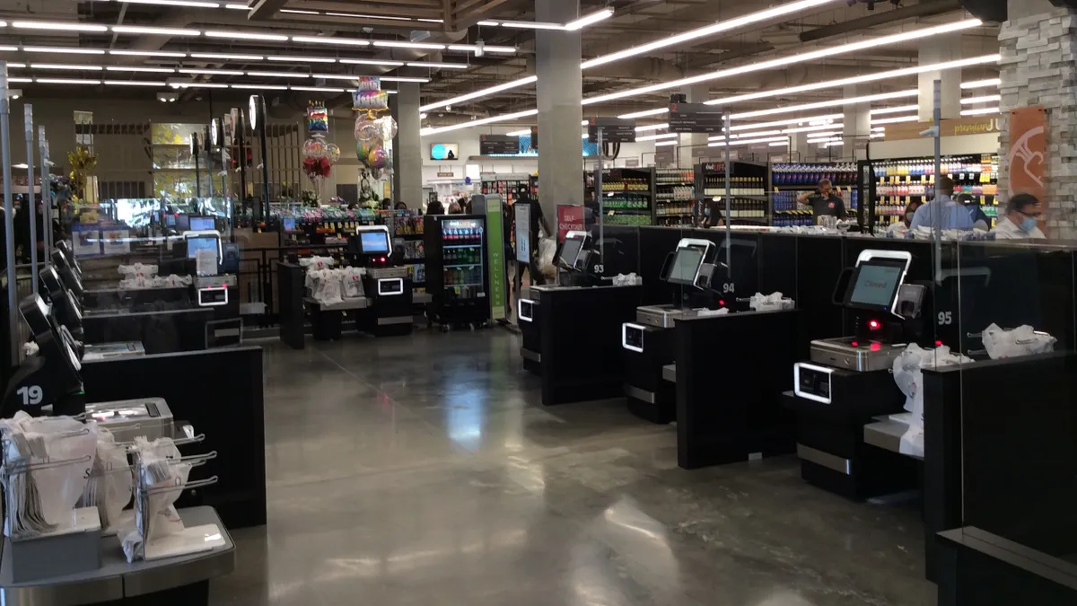 Self-checkout area Safeway store at 415 14th Street, SE, Washington, D.C., on Aug. 11, 2020. Store opened Aug. 12, 2020.