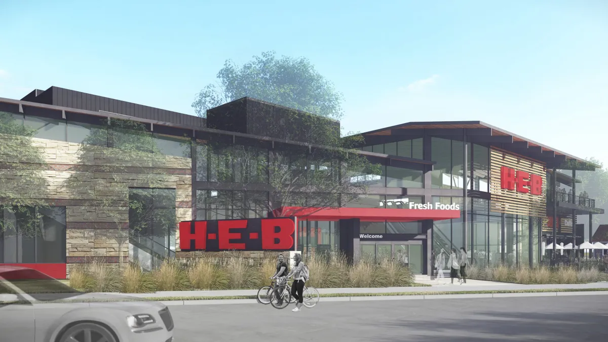 Rendering of an H-E-B grocery store.