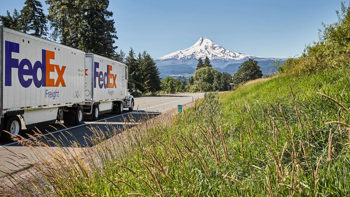 FedEx Freight mountains truck