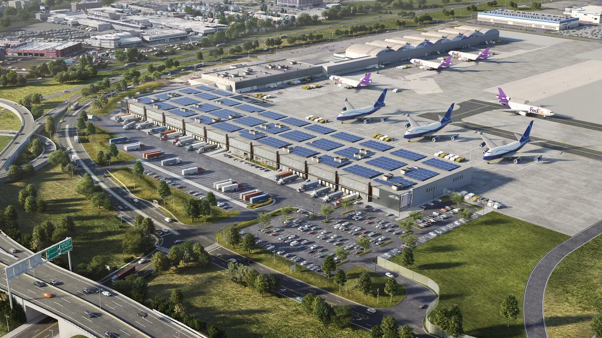 A June 22, 2021 rendering of the Aeroterm project to redevelop 350,000 sq. ft. of cargo facility space at JFK.