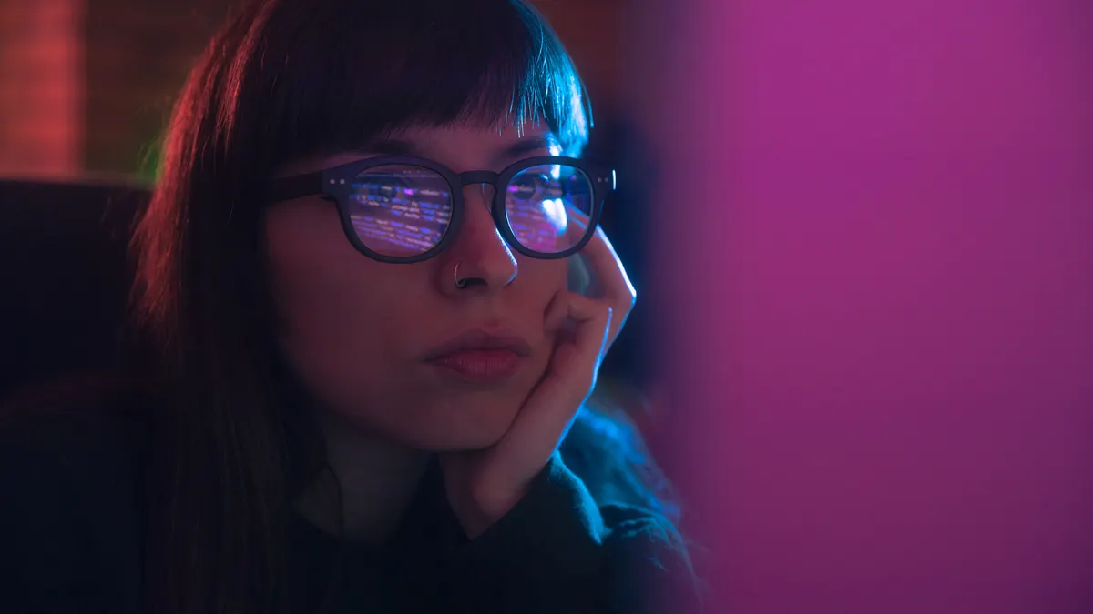 Young woman programmer using computer