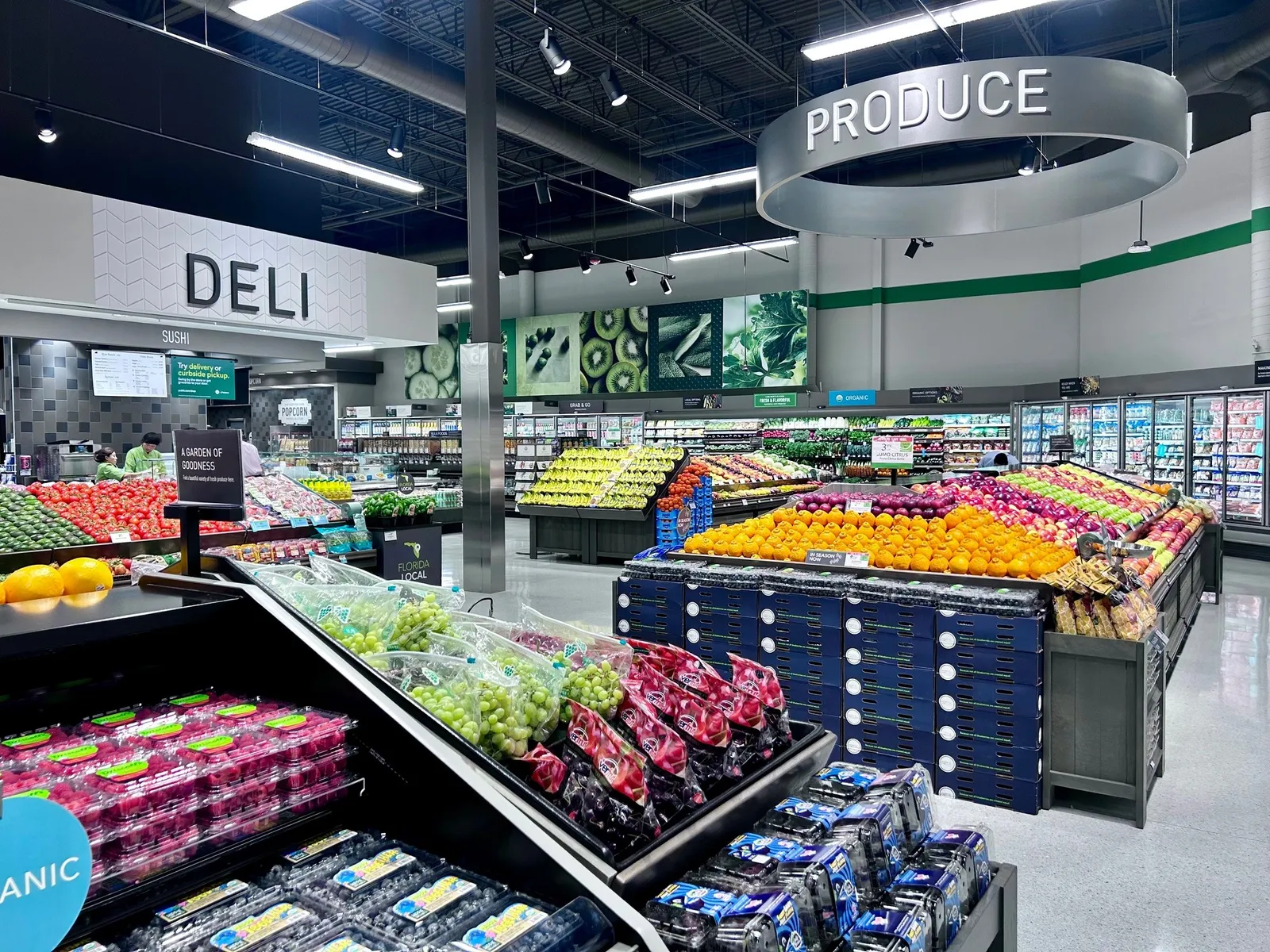 Produce department at a grocery store