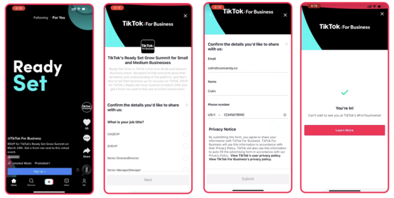 TikTok Lead Generation ads