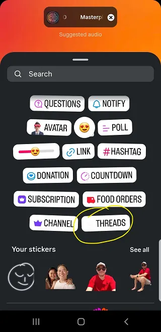 Instagram Threads sticker