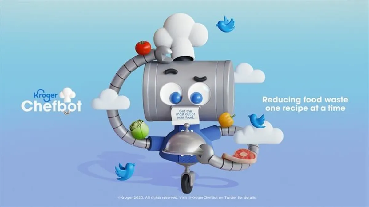 Image of marketing material for Kroger's Chefbot AI-based recipe service