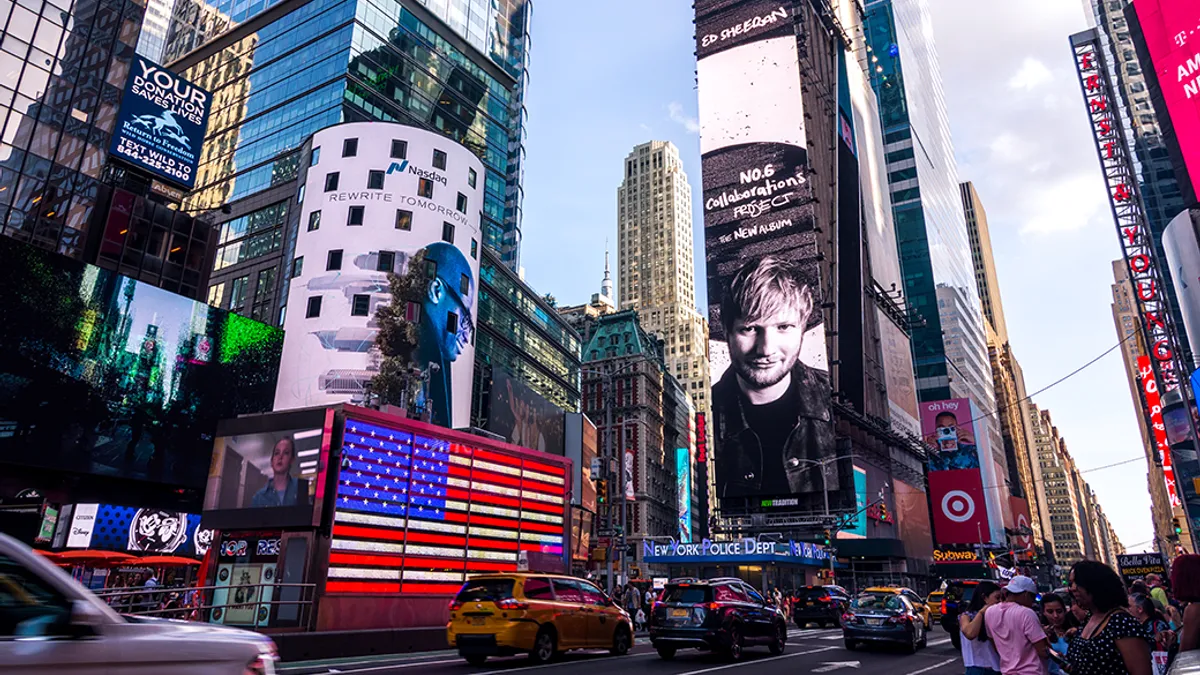 Times Square Advertising, Crowds and Traffic