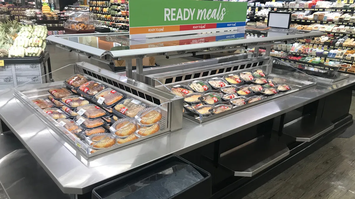 Hussman salad bar with packaged goods insert