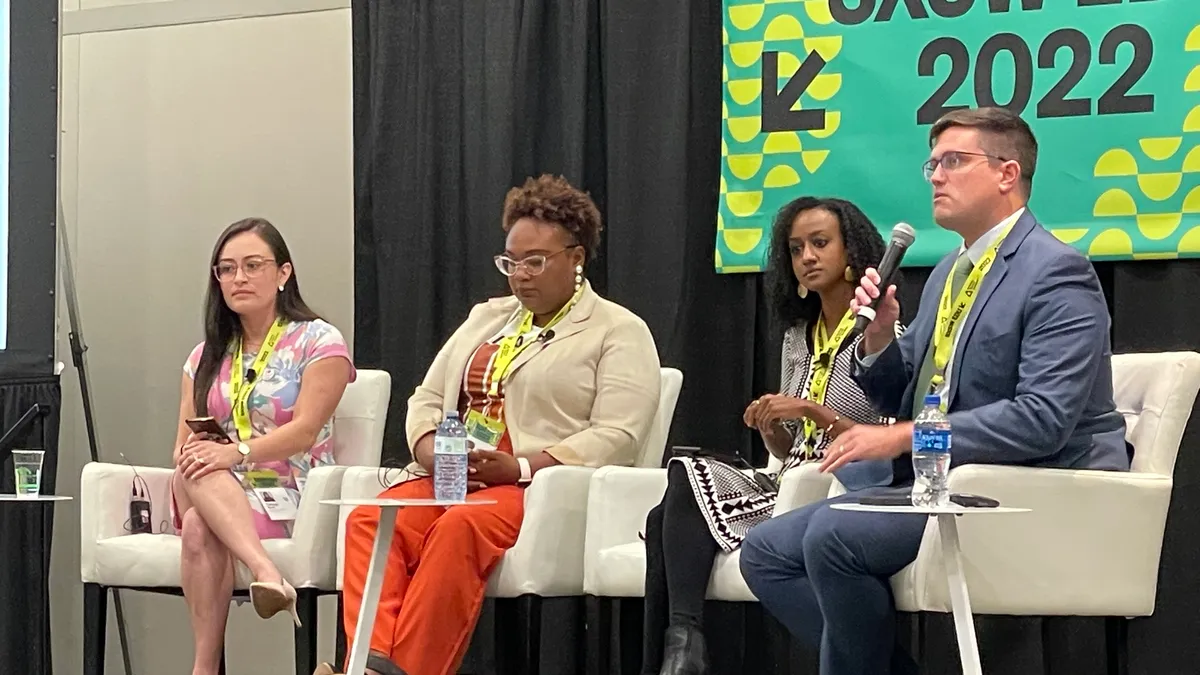 A panel at SXSW EDU 2022 discusses a learning pod initiative in Rhode Island's Central Falls School District.