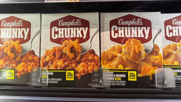 Boxes of Campbell's Chunky Frozen Bowls in a Washington, DC, grocery store