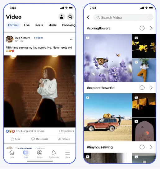Facebook video update