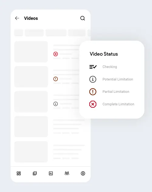 YouTube content tab