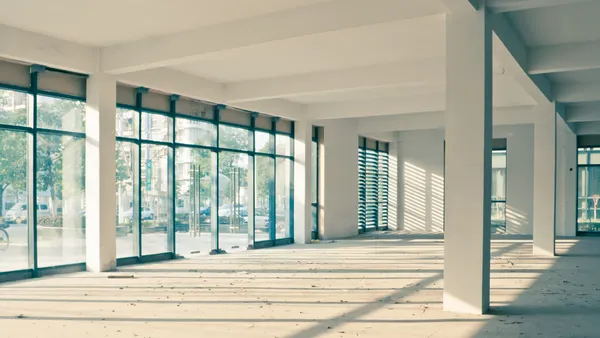 An empty office in a downtown in the process of a conversion.