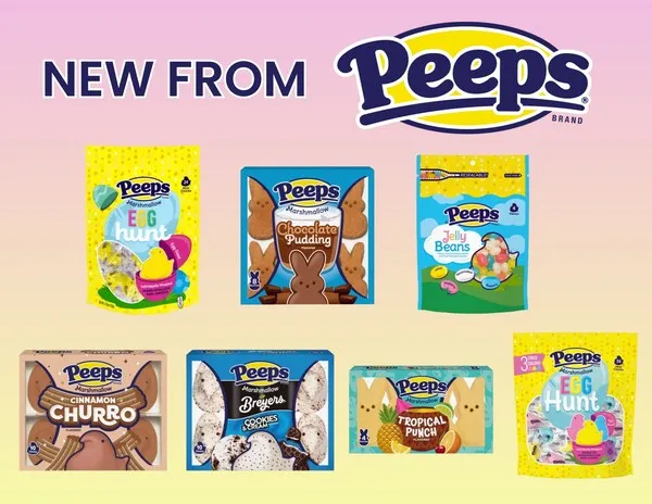 Peeps ad displaying its seven limited-time 2025 Easter offerings