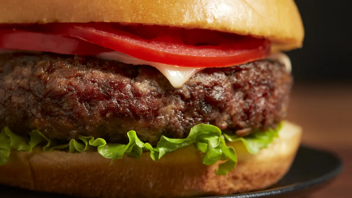 A burger made with Motif FoodWorks' Hemami ingredient