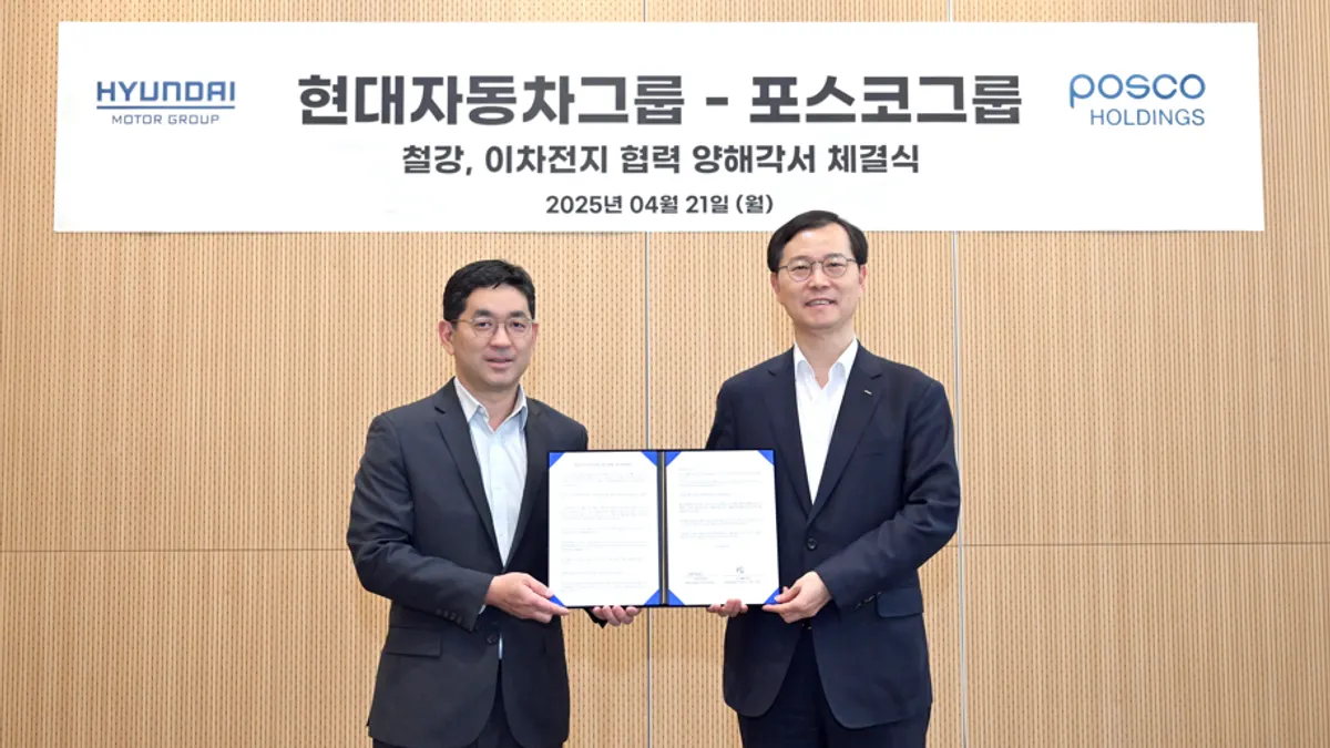 Hyundai Posco partnership steel battery materials