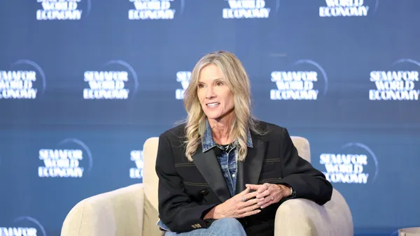 CEO Michelle Gass wearing denim at Semafor World Economy event stage