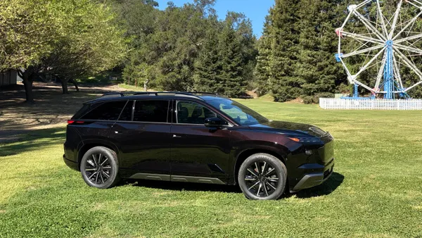Subaru Getaway EV, parked in the grass at a Southern California preview.