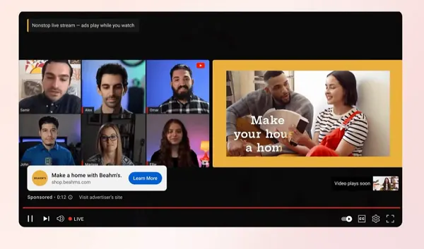 #
                YouTube Launches Facet-by-Facet Advertisements for Livestreams