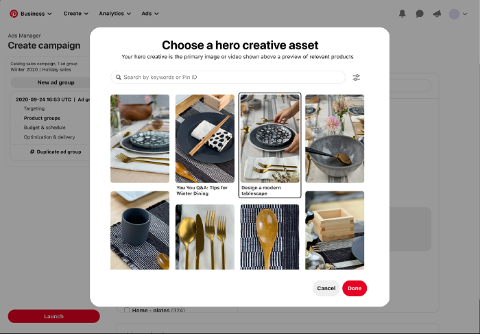 Pinterest Collections ad