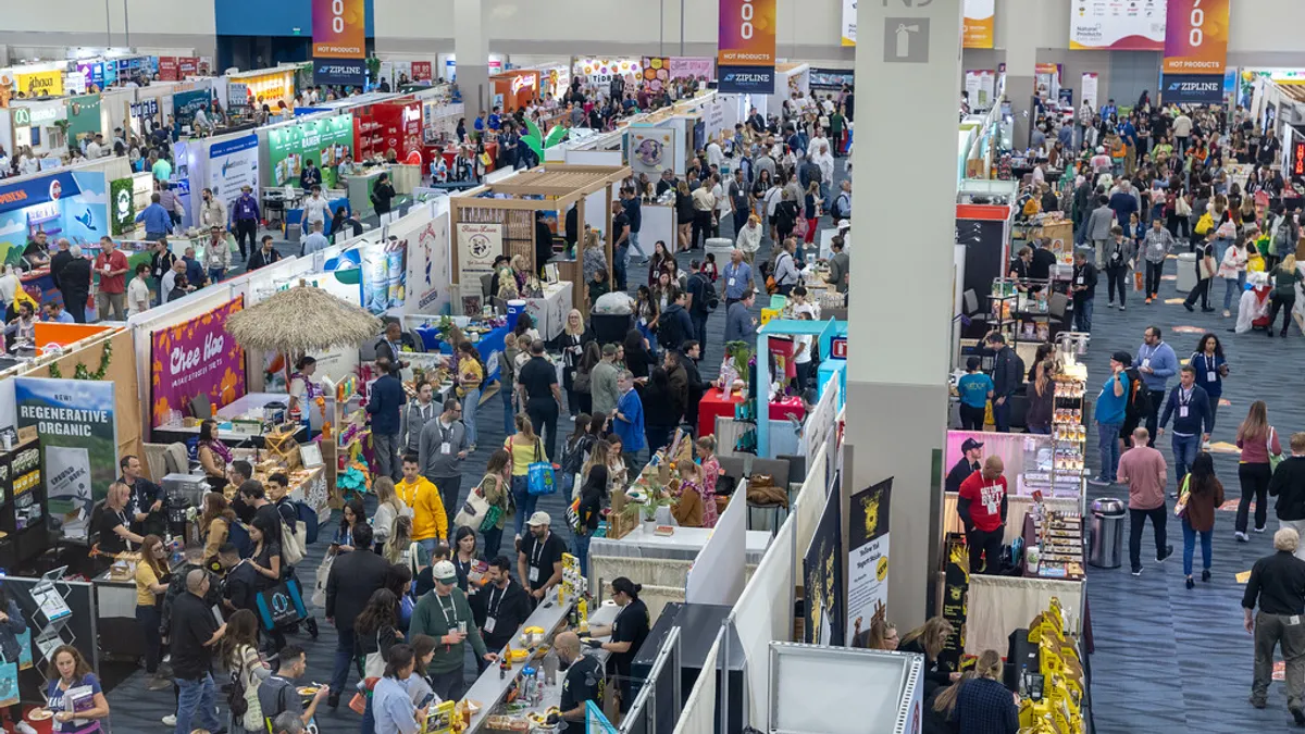 Crowds gather on the "Hot Products" floor of Expo West 2024 in Anaheim, California.