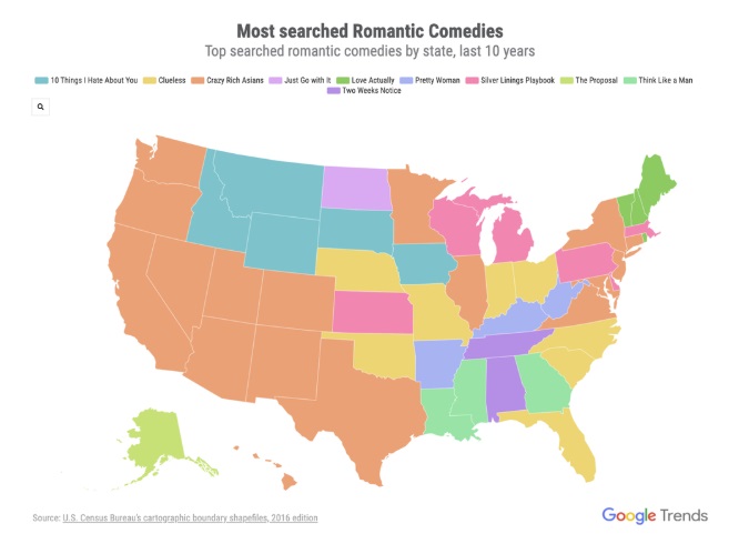 Google Valentine's Day map