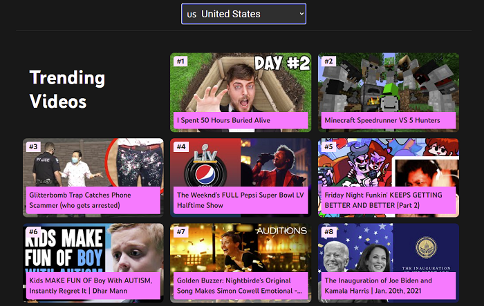 YouTube Top 10 2021