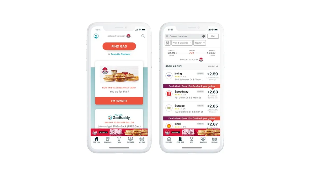 Wendy's takes over GasBuddy for breakfast launch