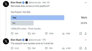 Alex Jones returns to X