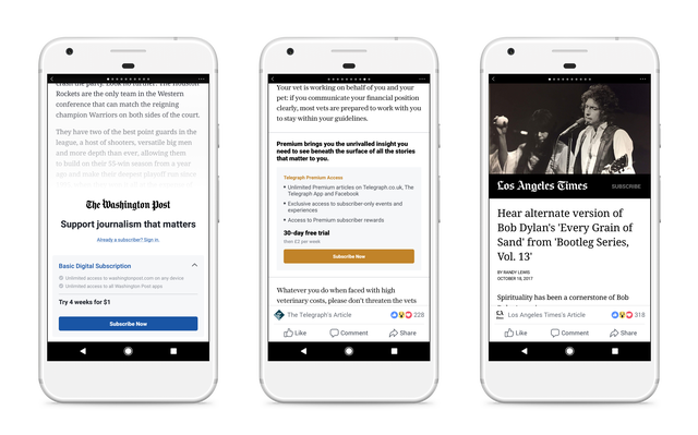 Facebook's Testing a New Subscription Option within Instant Articles | Social Media Today