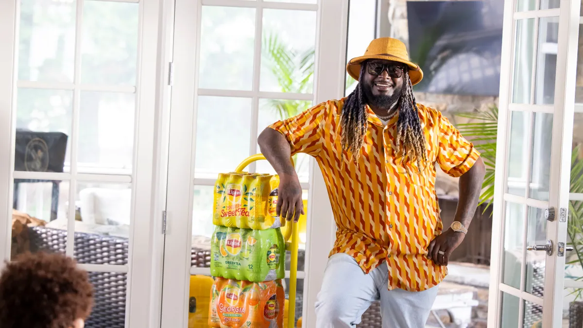 Lipton's Cousin T character portrayed by T-Pain retrieved by Marketing Dive on July 13, 2021