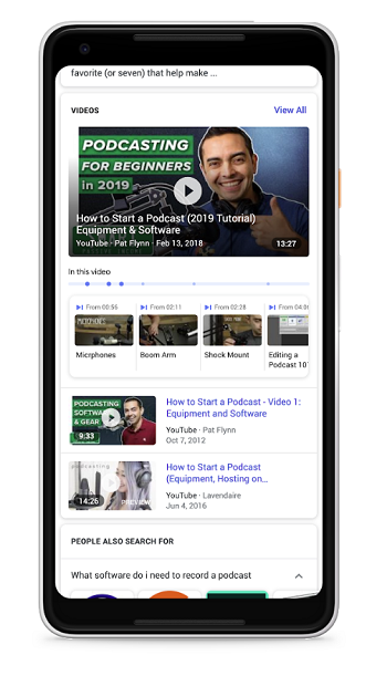Google Key Video Moments example