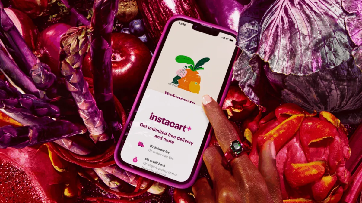 The Instacart+ subscription service on an smartphone