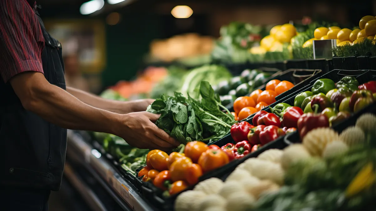 Woman produce shopping