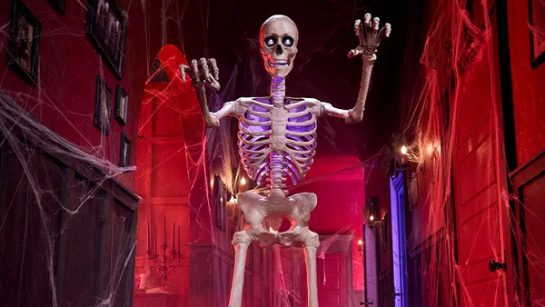 Skelly, the 12-foot skeleton at The Home Depot