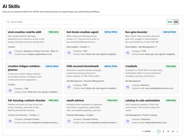 TikTok AI skills hub