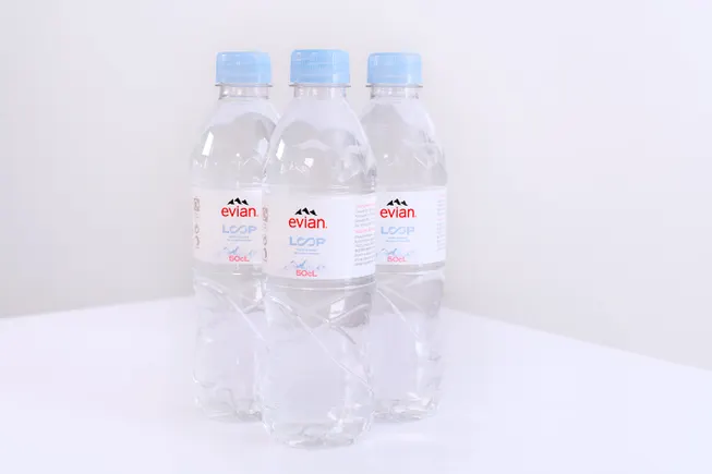 Danone's Evian partners with Loop on water bottle made with recycled plastic