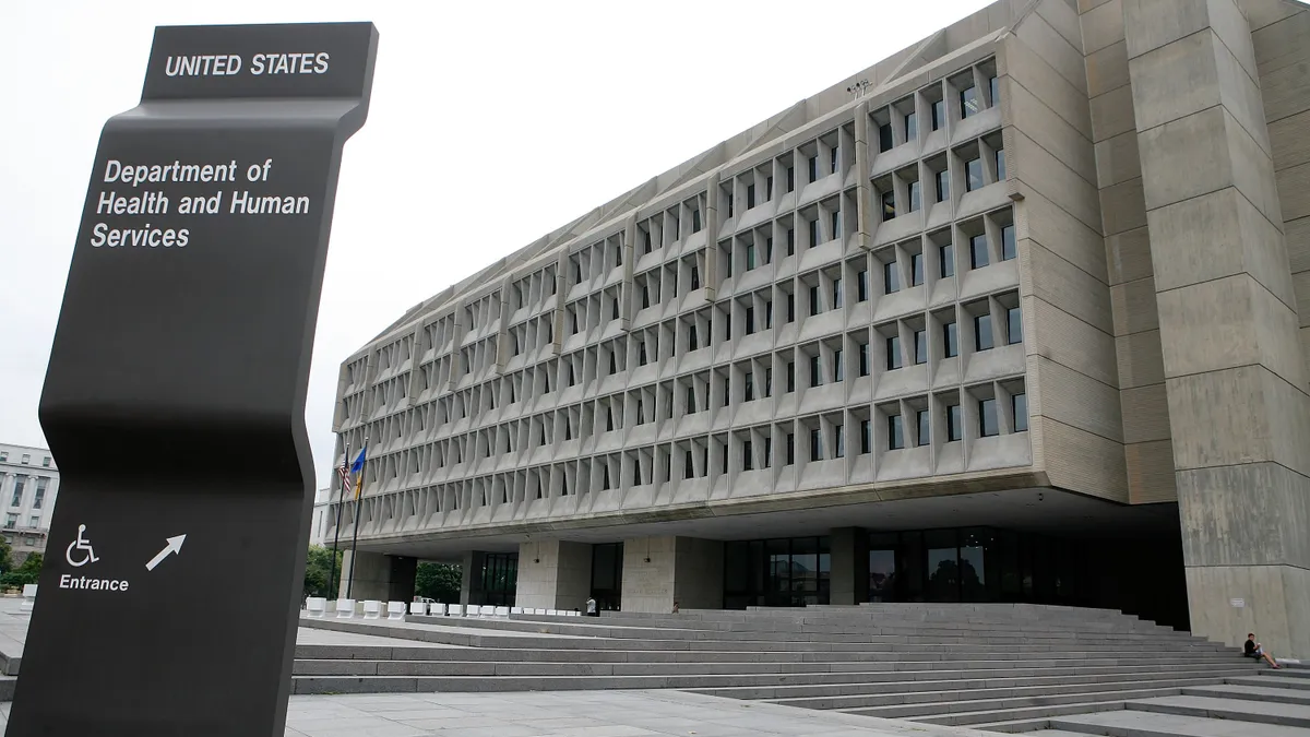 The exterior of the Department Health and Human Services headquarters.