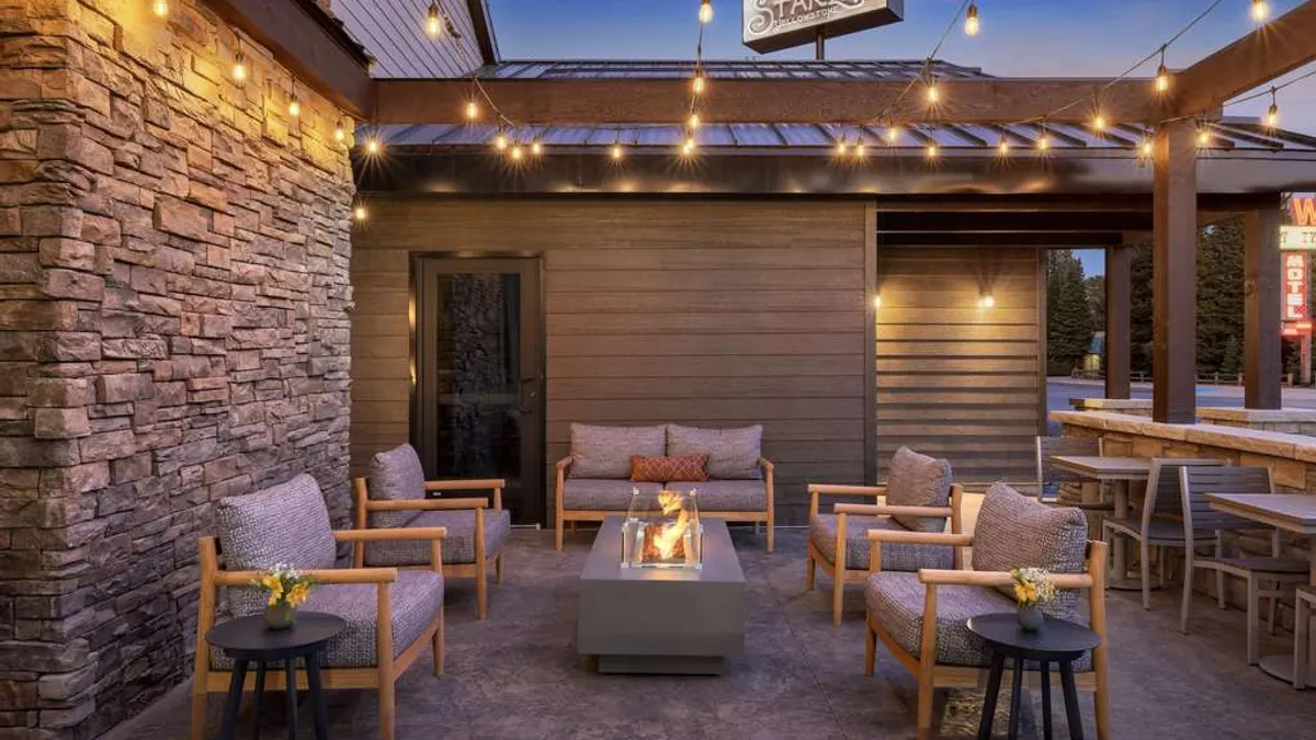 Chairs around a fire pit.