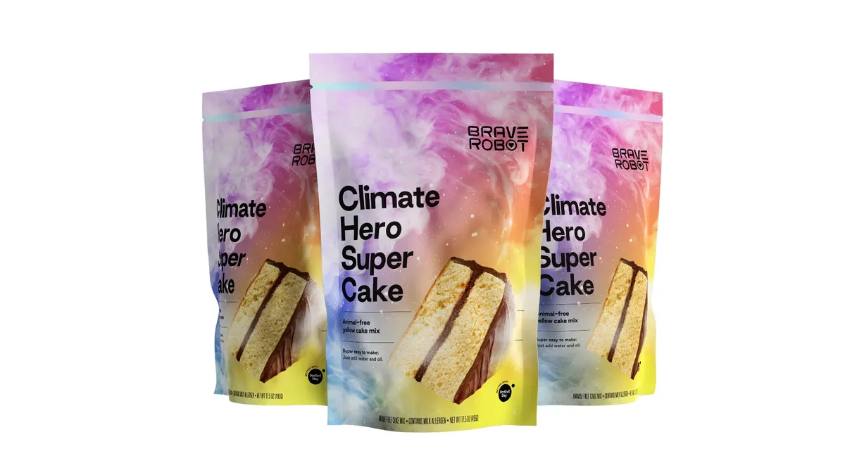 Brave Robot's Climate Hero Super Cake Mix is made with animal-free dairy proteins.