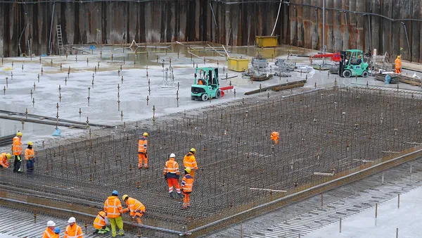 Construction workers working at a site