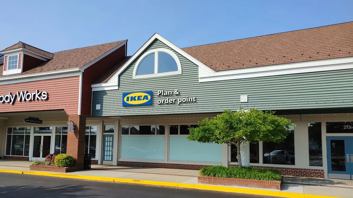 An Ikea store in a strip mall.