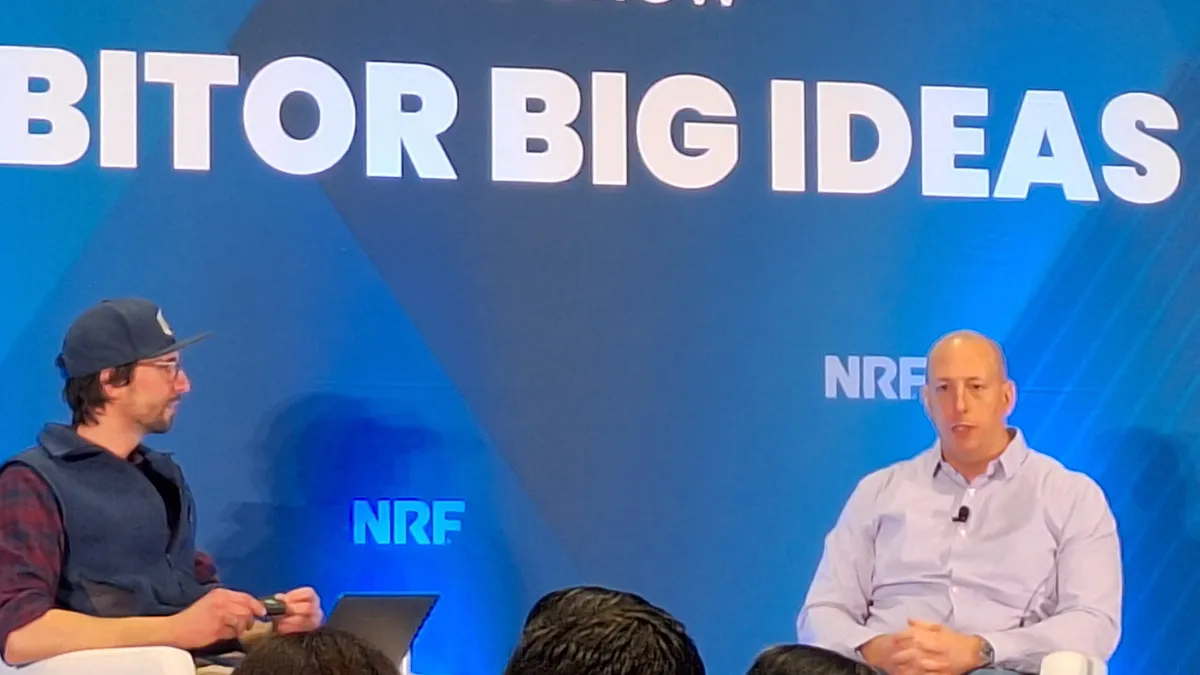 Leaders from parcelLab and Yeti on stage at NRF